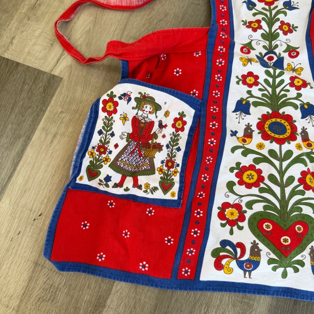 Vintage kids Kolf Austria Folk Art Full Apron - Picture 3 of 5